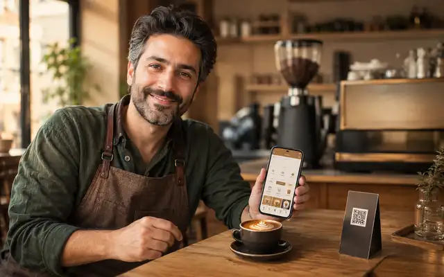 نمای منوی آنلاین و سفارش QR در سزارو